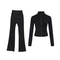 Short DF jacket and wide-leg pants set