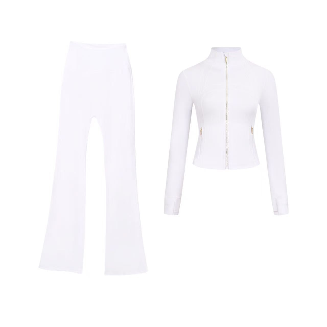 【Gold zipper】Short DF jacket and wide-leg pants set