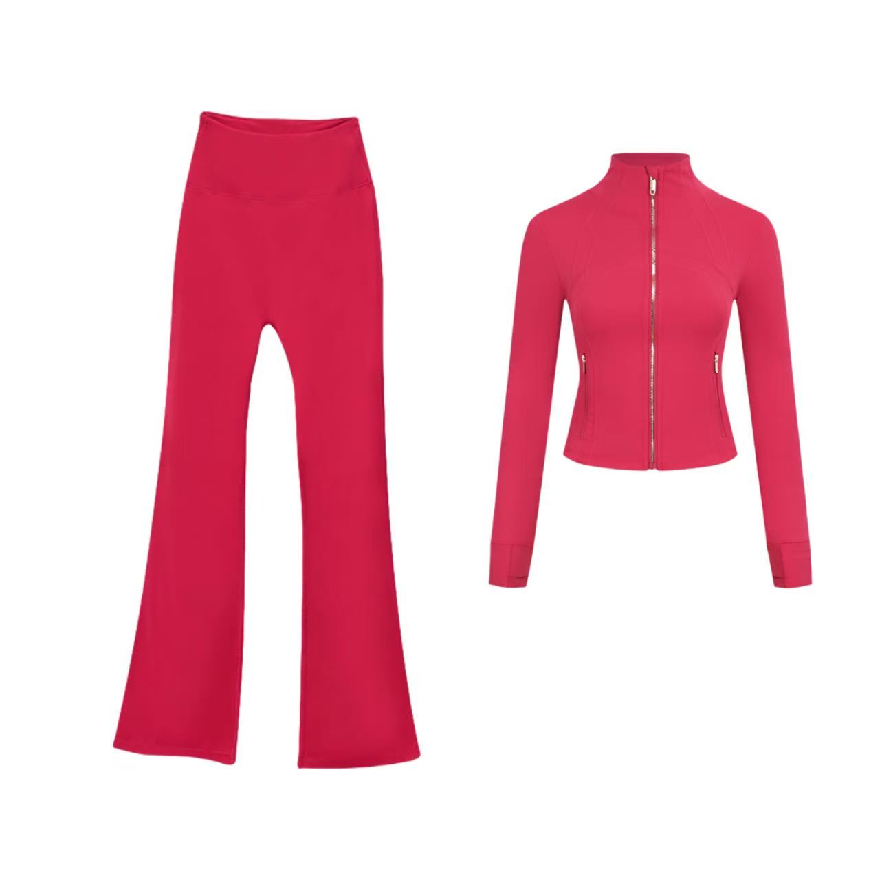 【Gold zipper】Short DF jacket and wide-leg pants set