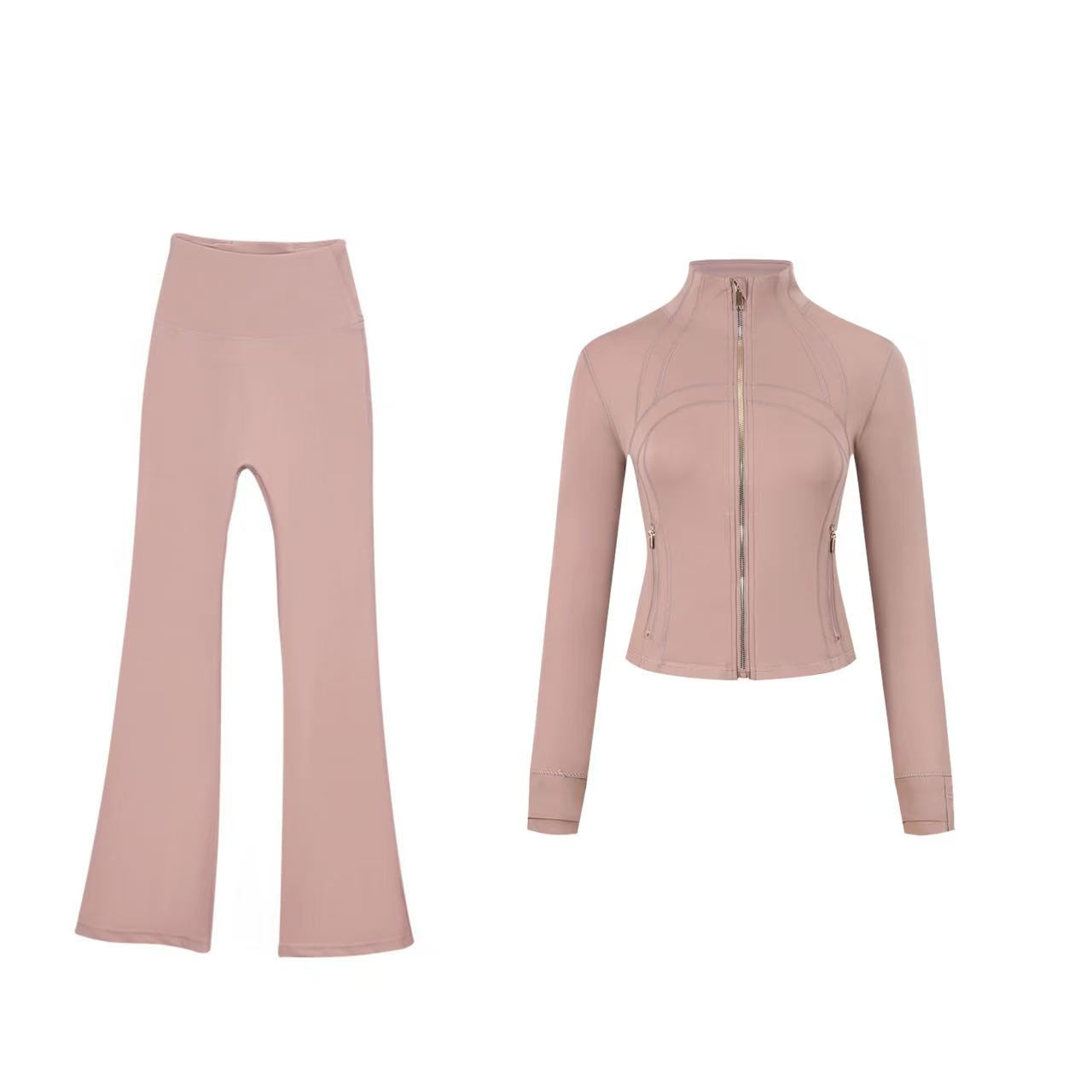 【Gold zipper】Short DF jacket and wide-leg pants set