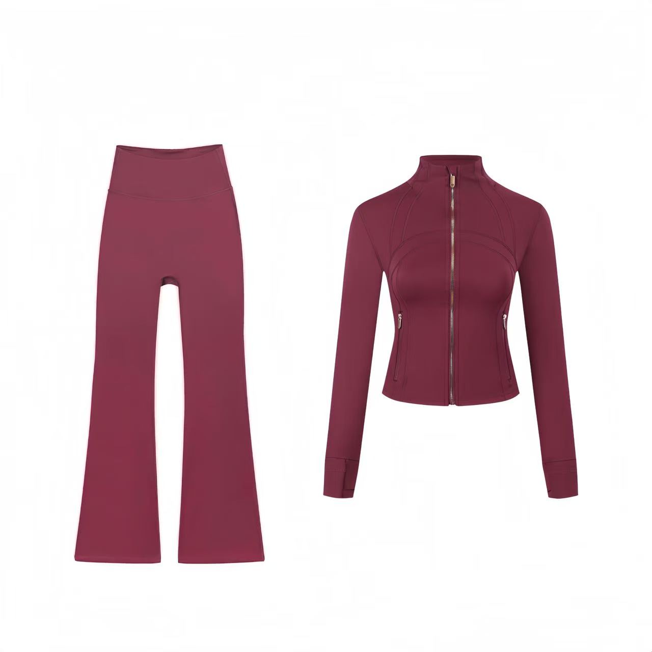 【Gold zipper】Short DF jacket and wide-leg pants set