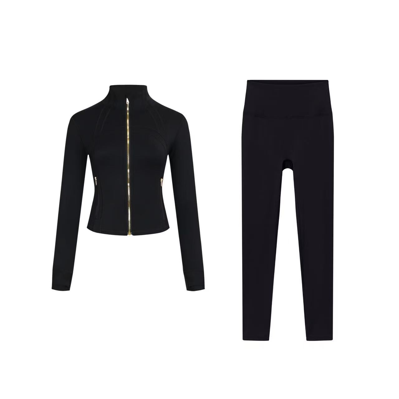 【Gold zipper】Short DF jacket and Cropped pants set