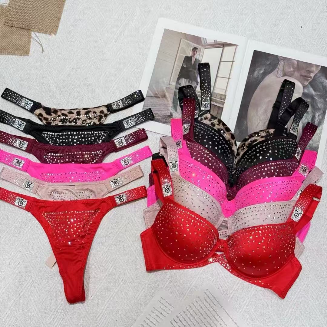 Full Rhinestone Lingerie Set