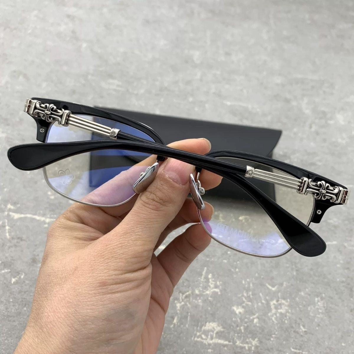 CH-Handmade half-frame glasses