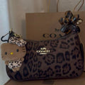 Leopard Print Suede Teri Bag With Charm