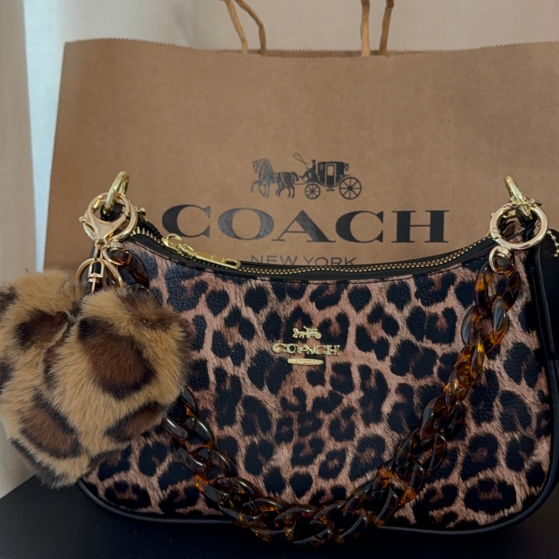 Glossy Leopard Print Teri
