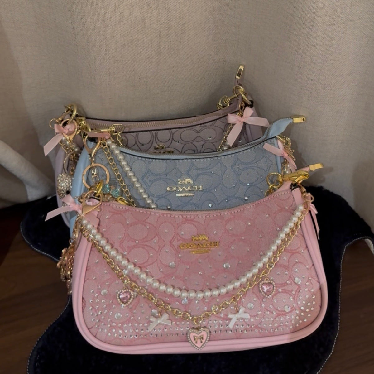 Rhinestone Teri Bag + Charms