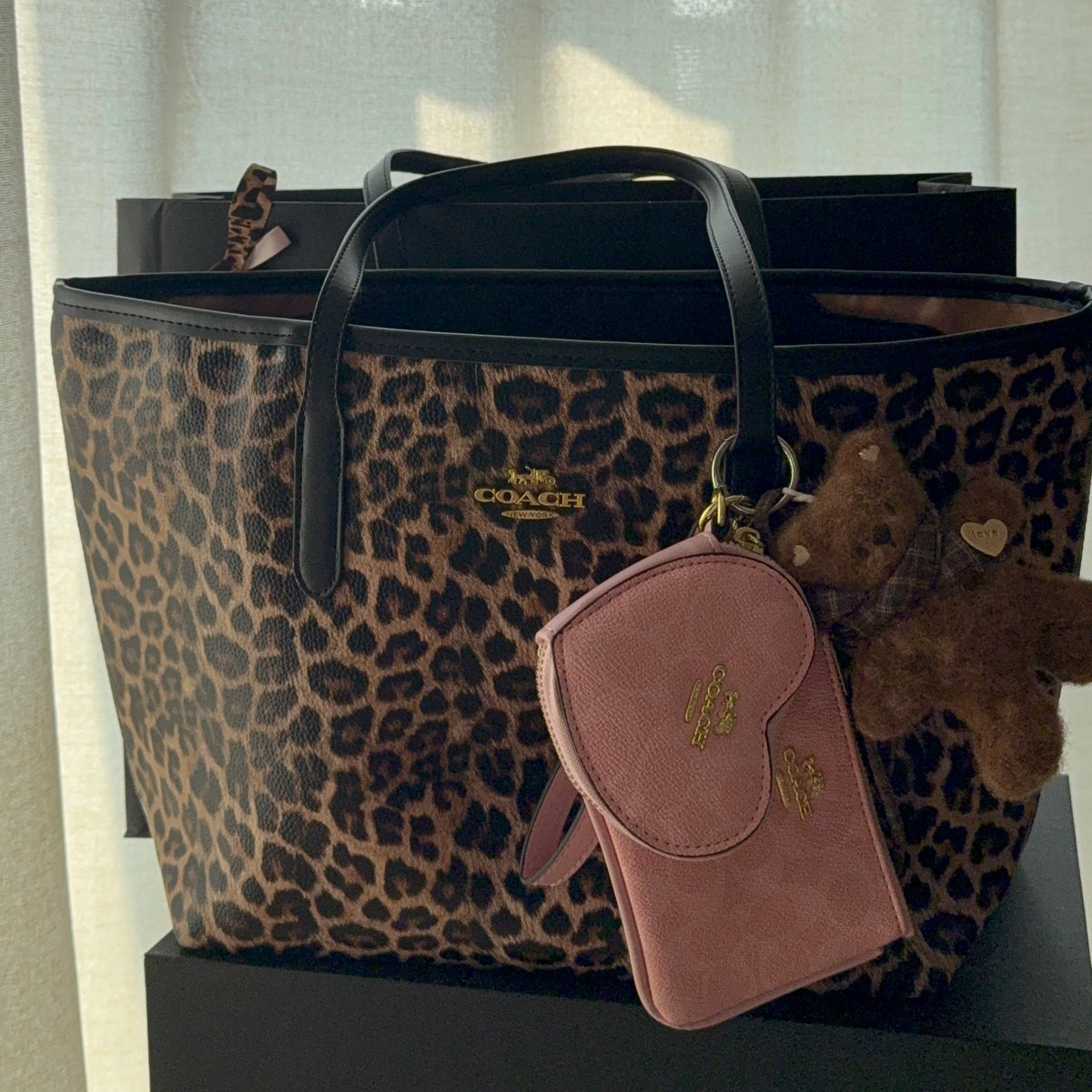 Leopard Tote + Wallet Set