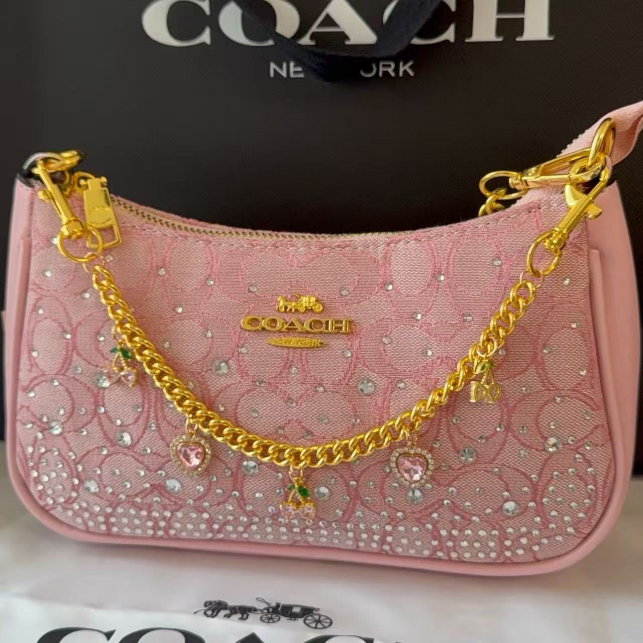Pink Crystal Teri with charm