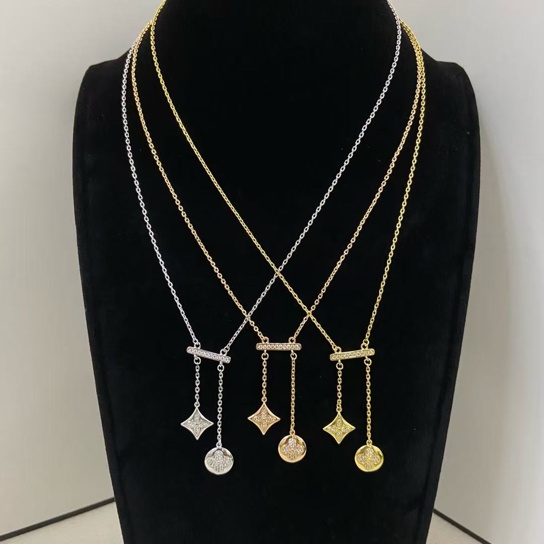 L&V Double Pendant Necklace