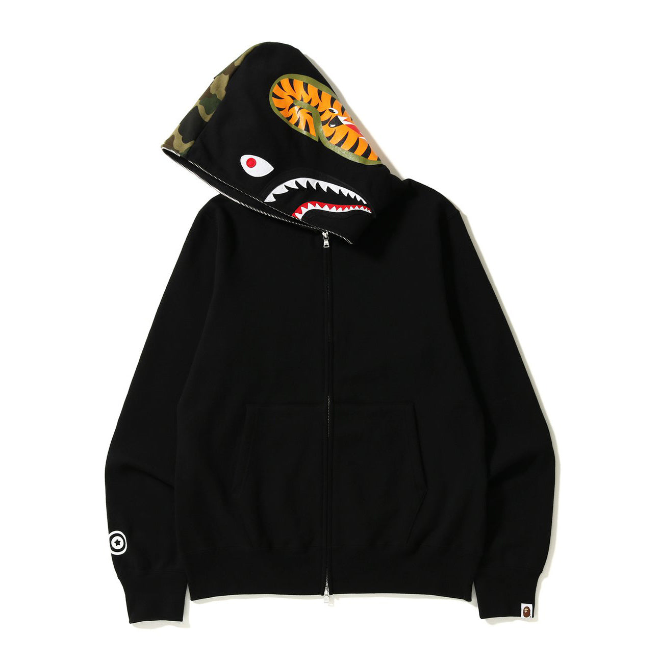 Top-tier version BA** Shark Hoodie Camo Patchwork Fleece Hoodie Jacket