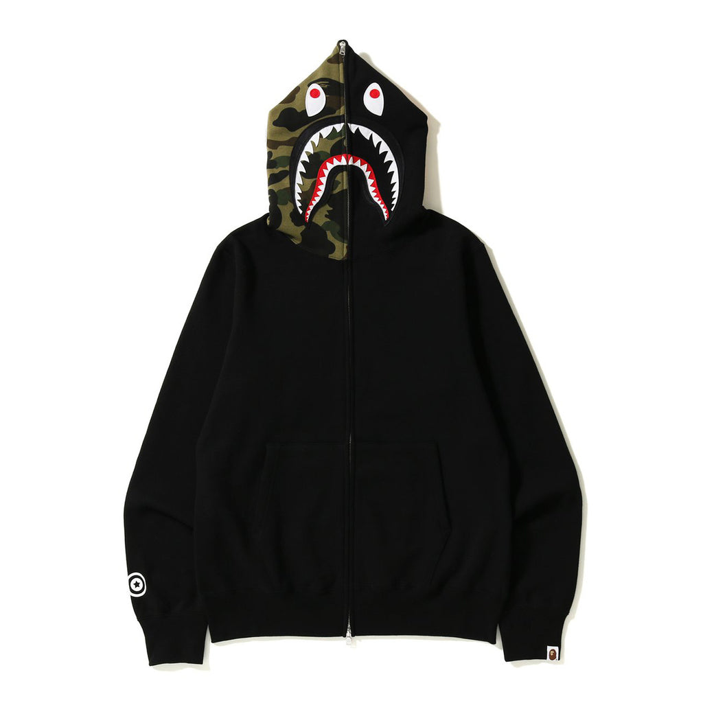Top-tier version BA** Shark Hoodie Camo Patchwork Fleece Hoodie Jacket