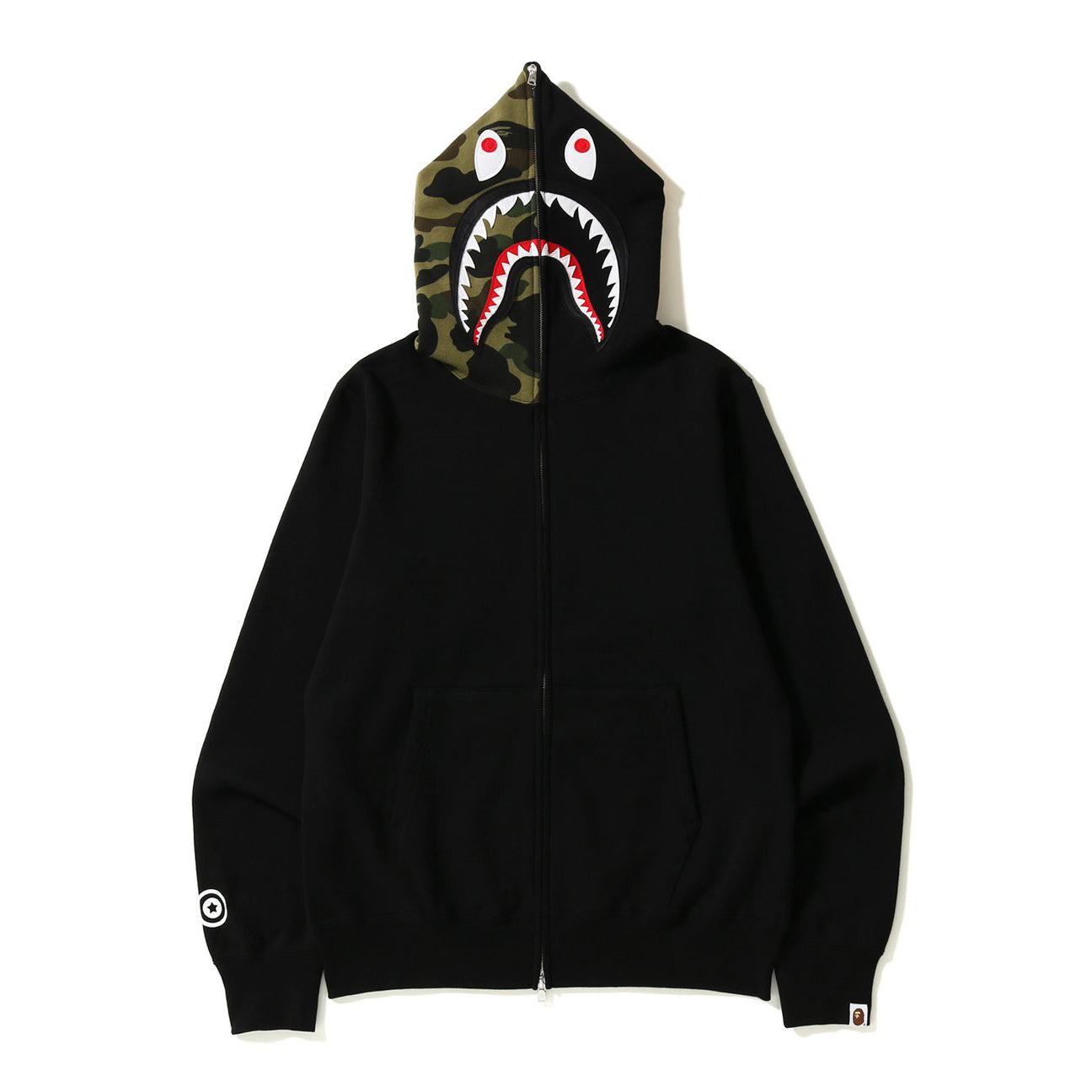 Top-tier version BA** Shark Hoodie Camo Patchwork Fleece Hoodie Jacket